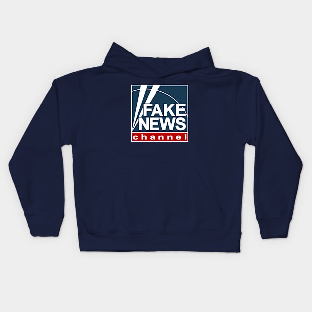 Fake News Channel Fox News Logo Kids Hoodie by Rebus28